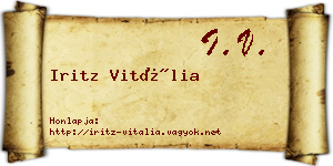 Iritz Vitália névjegykártya